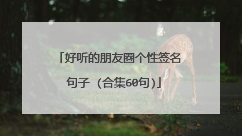 好听的朋友圈个性签名句子 (合集60句)
