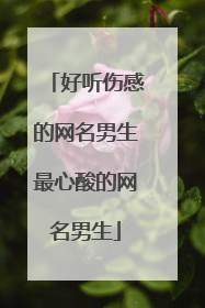 好听伤感的网名男生最心酸的网名男生