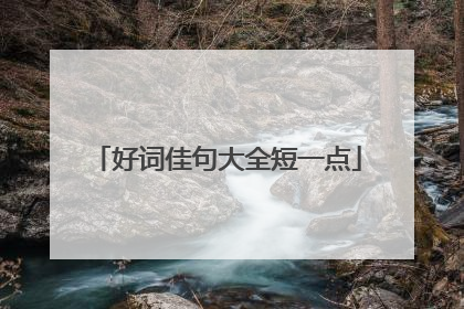 好词佳句大全短一点