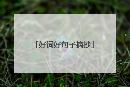 好词好句子摘抄