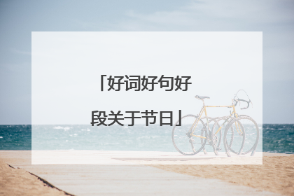 好词好句好段关于节日