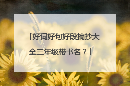 好词好句好段摘抄大全三年级带书名？