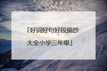 好词好句好段摘抄大全小学三年级