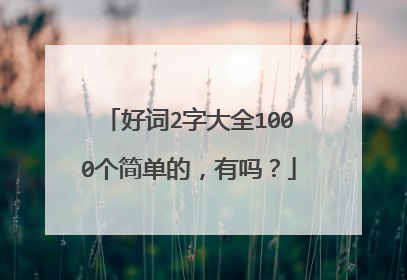 好词2字大全1000个简单的,有吗?