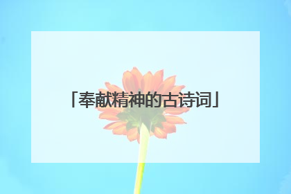 奉献精神的古诗词