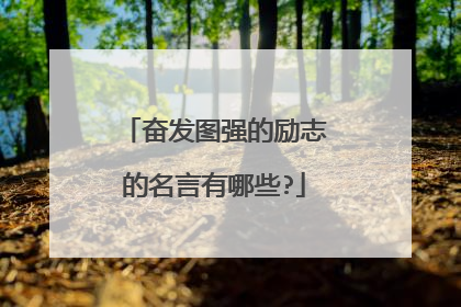 奋发图强的励志的名言有哪些?