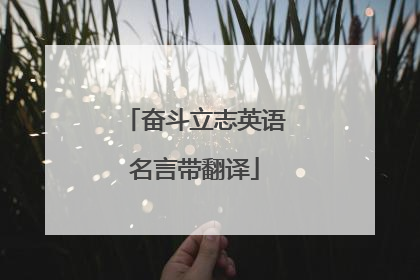 奋斗立志英语名言带翻译