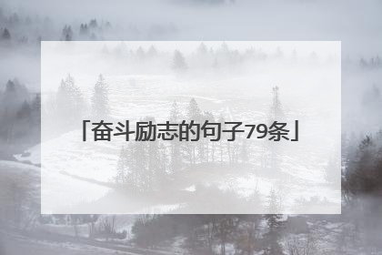 奋斗励志的句子79条