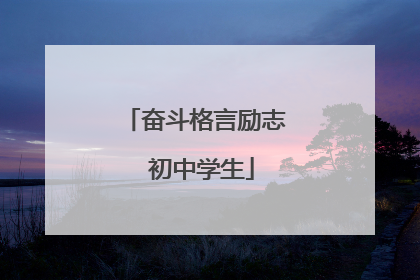 奋斗格言励志 初中学生