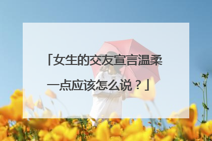 女生的交友宣言温柔一点应该怎么说？