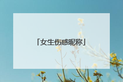 女生伤感昵称