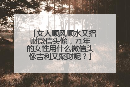 女人顺风顺水又招财微信头像,71年的女性用什么微信头像吉利又聚财呢?