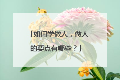 如何学做人,做人的要点有哪些?