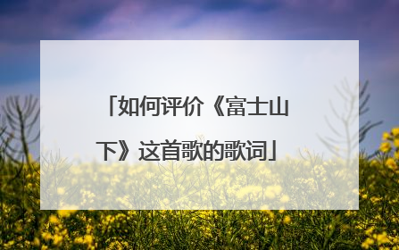 如何评价《富士山下》这首歌的歌词