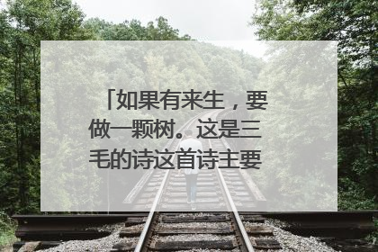 如果有来生，要做一颗树。这是三毛的诗这首诗主要是想表达什么？