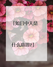 如日中天是什么意思?