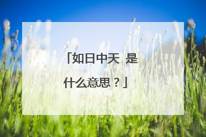 如日中天 是什么意思?