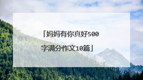 妈妈有你真好500字满分作文10篇