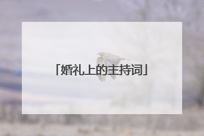 婚礼上的主持词