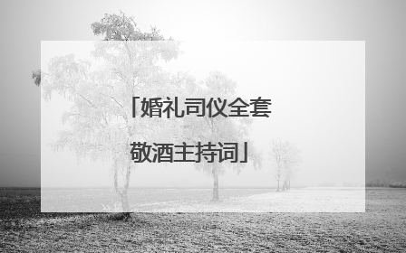 婚礼司仪全套敬酒主持词