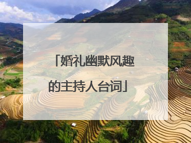 婚礼幽默风趣的主持人台词