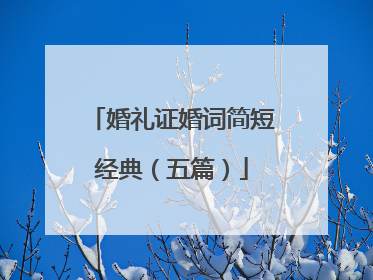 婚礼证婚词简短经典(五篇)