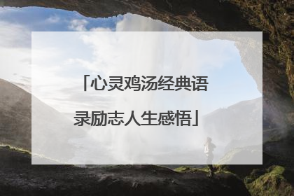 心灵鸡汤经典语录励志人生感悟