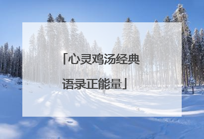 心灵鸡汤经典语录正能量