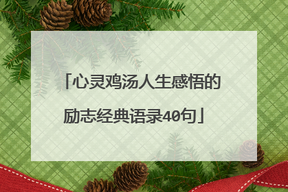 心灵鸡汤人生感悟的励志经典语录40句