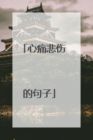 心痛悲伤的句子