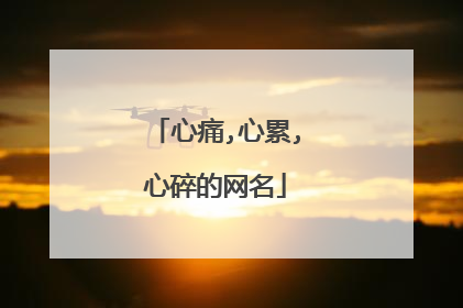 心痛,心累,心碎的网名