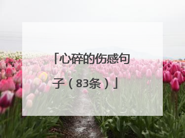 心碎的伤感句子(83条)