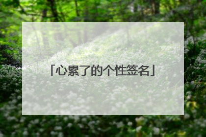 心累了的个性签名