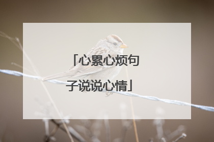 心累心烦句子说说心情