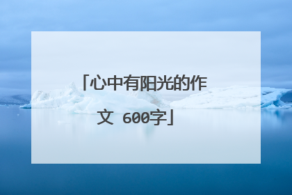 心中有阳光的作文 600字