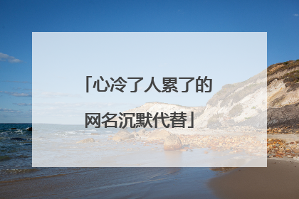 心冷了人累了的网名沉默代替