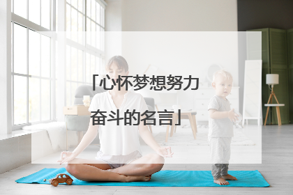 心怀梦想努力奋斗的名言
