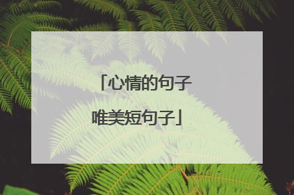 心情的句子唯美短句子