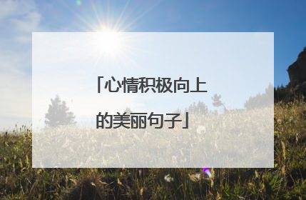心情积极向上的美丽句子