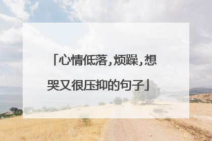 心情低落,烦躁,想哭又很压抑的句子
