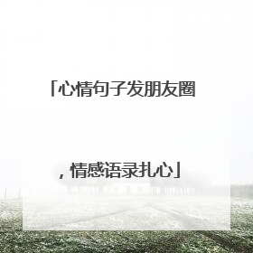 心情句子发朋友圈,情感语录扎心