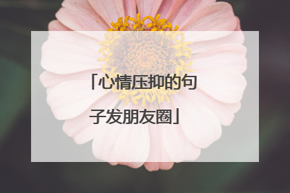 心情压抑的句子发朋友圈