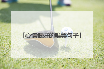 心情很好的唯美句子