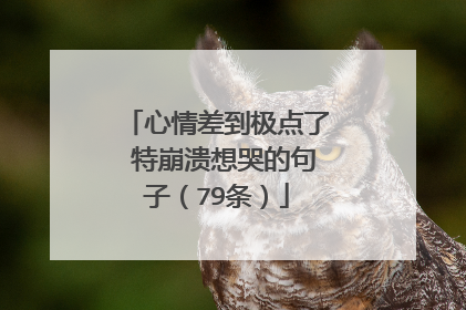 心情差到极点了 特崩溃想哭的句子(79条)