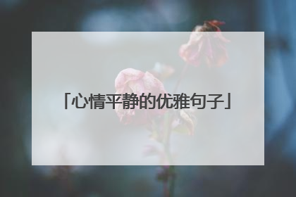 心情平静的优雅句子