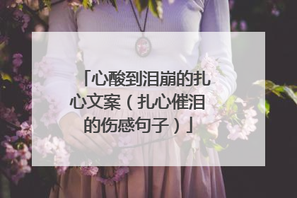 心酸到泪崩的扎心文案(扎心催泪的伤感句子)