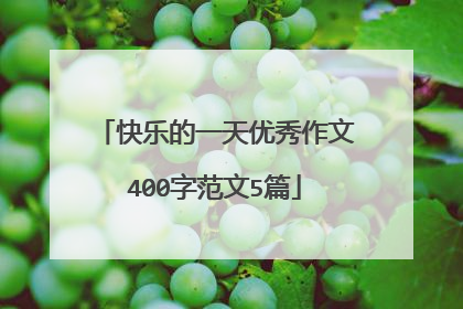 快乐的一天优秀作文400字范文5篇