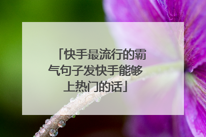 快手最流行的霸气句子发快手能够上热门的话