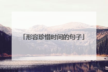 形容珍惜时间的句子