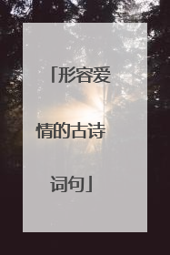 形容爱情的古诗词句